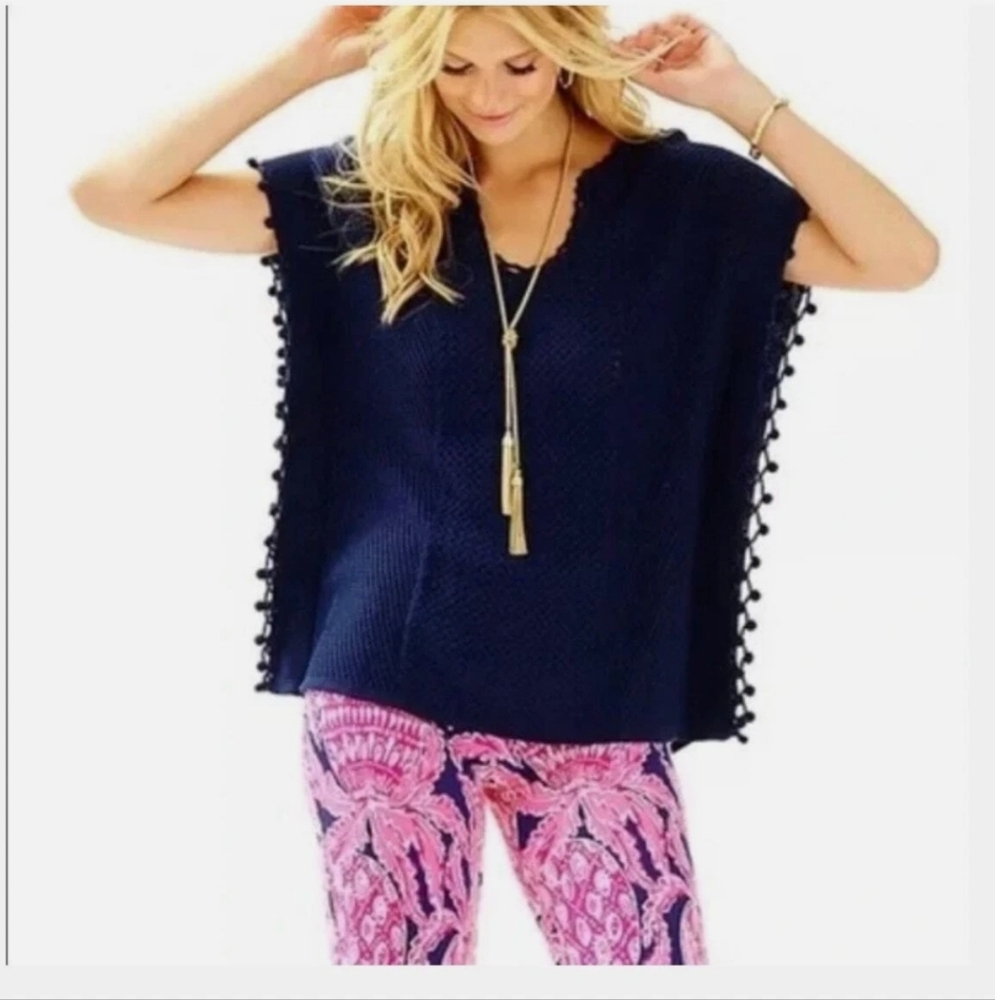 Lilly Pulitzer Navy Blue Poncho